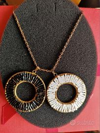 Set 2 ciondoli vintage Yin e Yang + catena