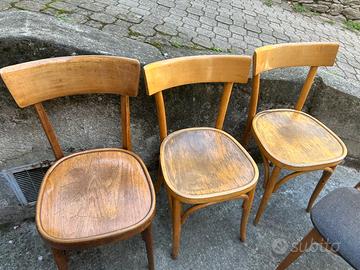 3 sedie vintage in legno