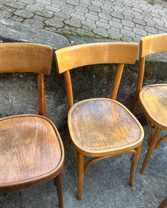 3 sedie vintage in legno