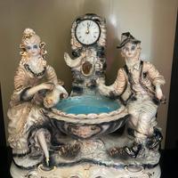 Orologio fontana porcellana stile Capodimonte