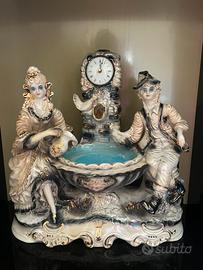 Orologio fontana porcellana stile Capodimonte