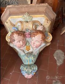 Grande mensola da muro in terracotta