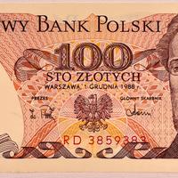 Banconota Polonia 100 Złotych – 1988 – Originale