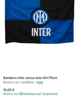 bandiera inter 40x70 per festeggiare il doplete
