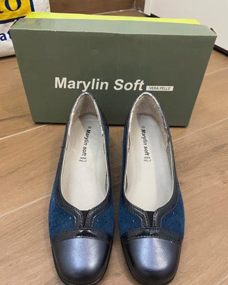 Scarpe donna vera pelle blu taglia 36