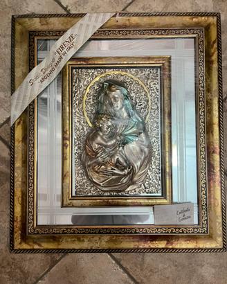 Quadro Specchio Madonna con Bambino in Argento