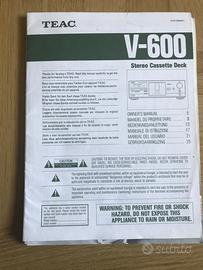 User manual italiano piastra Teac V-600