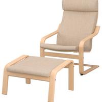  seggiola ikea+poggiapiedi con imbottitura rossa