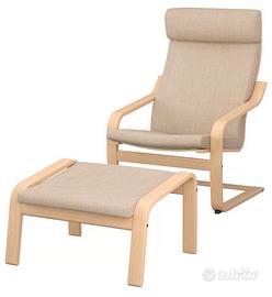  seggiola ikea+poggiapiedi con imbottitura rossa