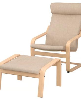  seggiola ikea+poggiapiedi con imbottitura rossa