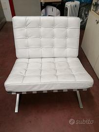 poltrona Barcelona replica van der Rohe pelle