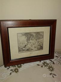 STAMPA QUADRO AUTOMNE in cornice di pregio di legn