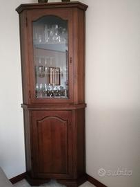 2 vetrine angolari in legno massello