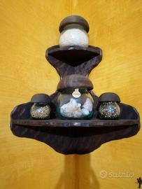 Mensola Angolare in Legno Intagliato