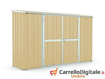 Casetta in lamiera per esterno 307x100cm beige
