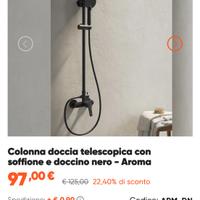 Colonna doccia telescopica Aroma nera
