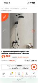 Colonna doccia telescopica Aroma nera