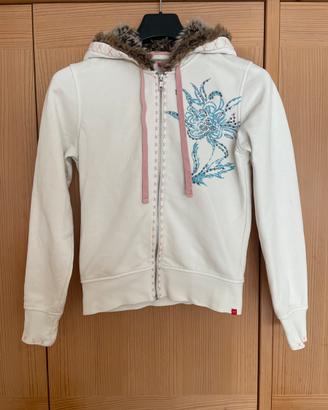 Felpa con zip e cappuccio  imbottito Esprit