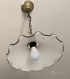 lampada a sospensione vintage vetro bianco