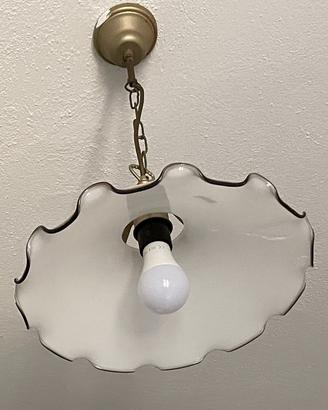lampada a sospensione vintage vetro bianco