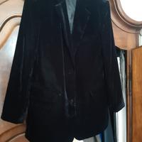 Giacca in velluto liscio nero 