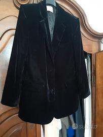 Giacca in velluto liscio nero 