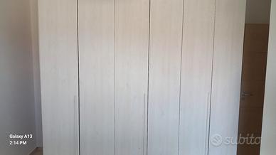 Armadio 6 ante rovere chiaro sbiancato