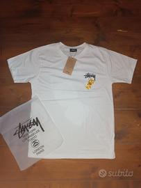 Maglietta Stussy Bianca Dadi Gialli S