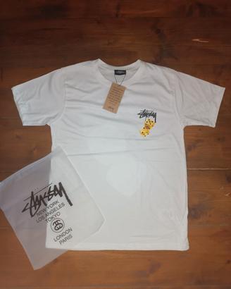 Maglietta Stussy Bianca Dadi Gialli S