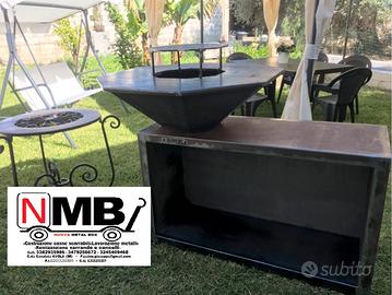 "Fire Pot" barbecue a legna
