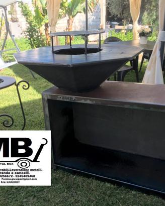 "Fire Pot" barbecue a legna