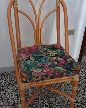 4 sedie in rattan 