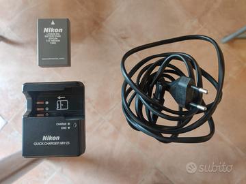 caricabatt. MH-23 Nikon D3000 + batteria EN-EL9a