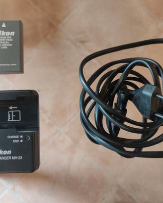 caricabatt. MH-23 Nikon D3000 + batteria EN-EL9a
