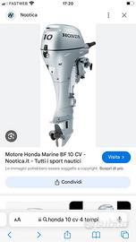 Motore honda 10 cv, come nuovo, per tender