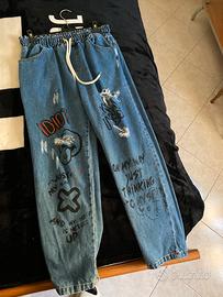 Jeans elasticizzati con stampe