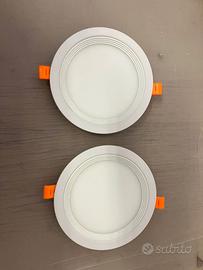 Set 2 pannelli led da incasso tondi 9W luce fredda