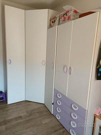 cameretta bambina mondo convenienza lilla e bianca