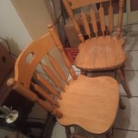 2 sedie giganti grandi legno massello noce cucina 
