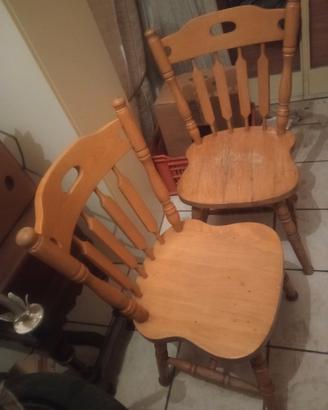 2 sedie giganti grandi legno massello noce cucina 
