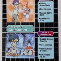 Carta Digimon 1999 Lenticolare - Bukamon/Gomamon