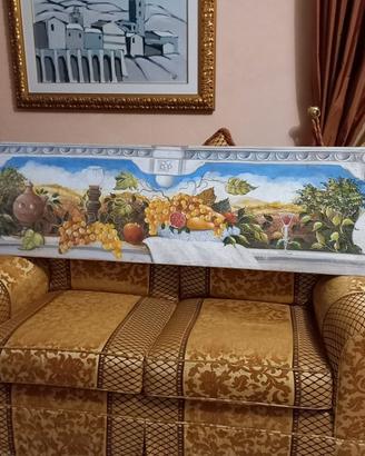 Affresco riportato su tela 200x50