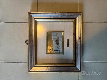 Quadro miniatura dipinto in lastra argento 800