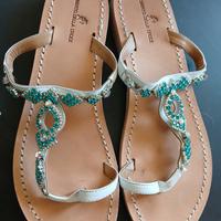 Sandali gioiello infradito donna pelle 39 