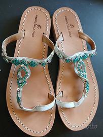 Sandali gioiello infradito donna pelle 39 