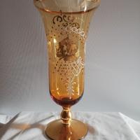 Murano Vaso in vetro decorato oro zecchino