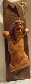 Cristo in terracotta su legno 