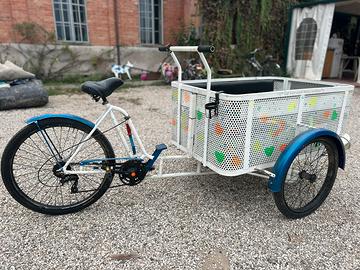 Bicicletta con cassone portabambini