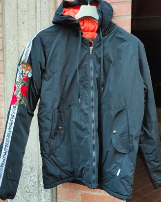 Giacca uomo nera con cappuccio 