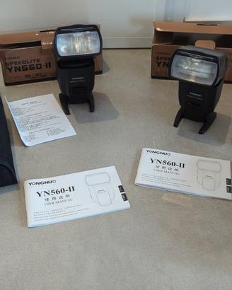 2 Flash Yongnuo YN560-II  ottimi custodie scatole